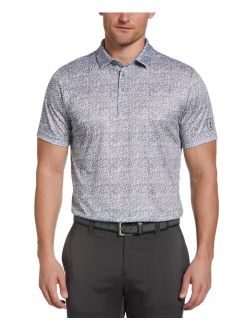 PGA TOUR Men's Athletic-Fit Etched Print Short Sleeve Golf Polo Shirt