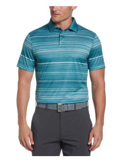 PGA TOUR Men's Athletic-Fit Terrain Stripe Print Short Sleeve Golf Polo Shirt
