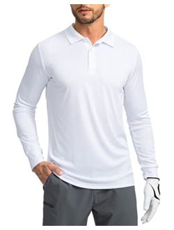 Men's Polo Shirt Long Sleeve Golf Shirts Lightweight UPF 50  Sun Protection Cool Shirts for Men Work Fishing Outdoor