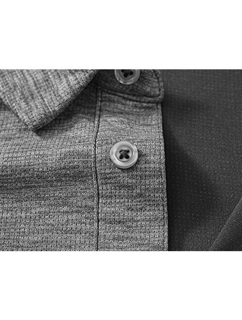 MoFiz Men's Camo Polo Golf Shirt Hiking Dry Fit Short Sleeve T-Shirts Pique Collared Polo Jersey