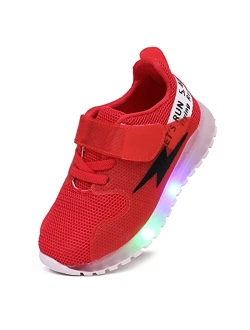 PATPAT Toddler Shoes Kid Shoes with LED Light Up Shoes Shiny Toddler Sneakers Girl Shoes Light Up Shoes for Girls Boys for Christmas Birthday Children Show Gift