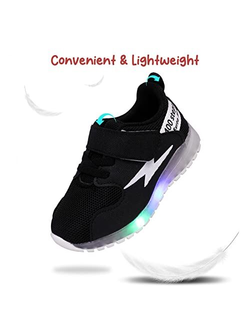 PATPAT Toddler Shoes Kid Shoes with LED Light Up Shoes Shiny Toddler Sneakers Girl Shoes Light Up Shoes for Girls Boys for Christmas Birthday Children Show Gift