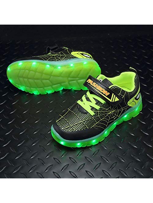 BFOEL Spider Light up Shoes for Boys Girls Toddler Led Walking Sneaker with USB Charging Birthday Thanksgiving Christmas Day Best Gift