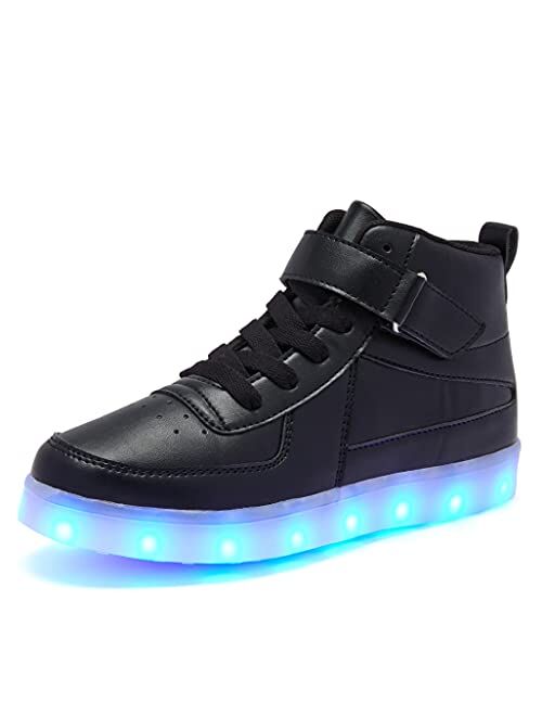 Bepoaa Kids LED Light up Shoes USB Charging Flashing Light Up High-top Sneakers for Boys and Girls Child Unisex