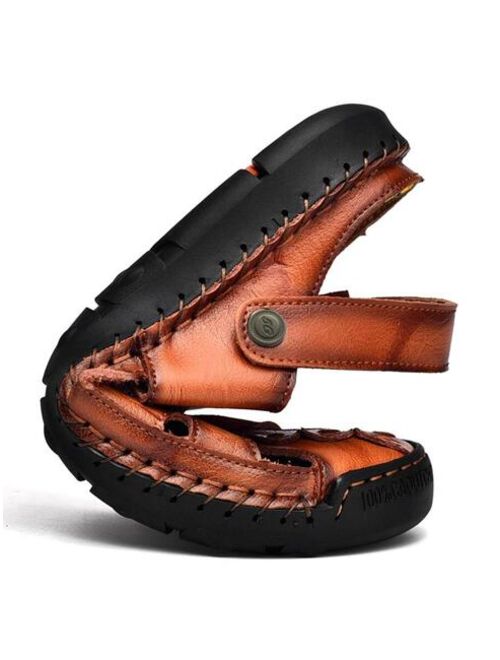 Men Breathable Hollow Out Sandals Fashionable Outdoor Handmade Sandals