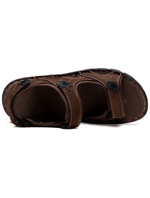 SHOESMALL Jousen Men s Sandals Leather Summer Outdoor Arch Support Casual Genuine Beach Fisherman Sandals for Men