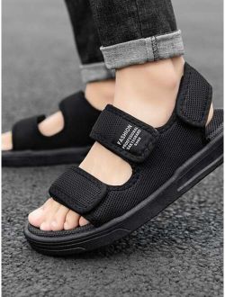 Men s Black Sports Sandals With Ankle Strap