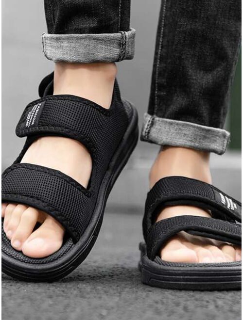 Men s Black Sports Sandals With Ankle Strap