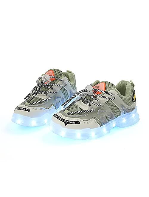 Wooowyet LED Light Up Shoes for Kids USB Charging Lights Sneakers Girls Boys Unisex