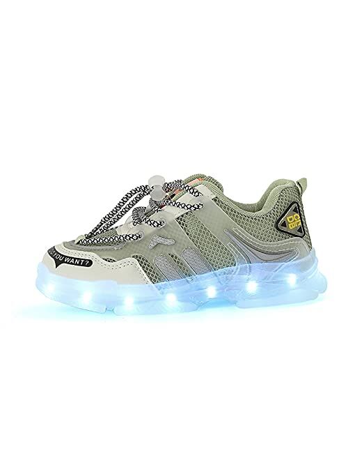 Wooowyet LED Light Up Shoes for Kids USB Charging Lights Sneakers Girls Boys Unisex