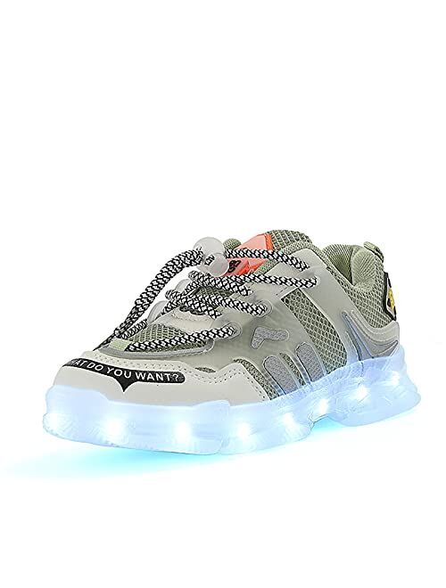 Wooowyet LED Light Up Shoes for Kids USB Charging Lights Sneakers Girls Boys Unisex