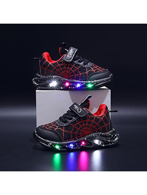 LSCBZS Toddler Kids Light Up Shoes LED Luminous Trainers Mesh Breathable Walking Sneakers for Boys Girls