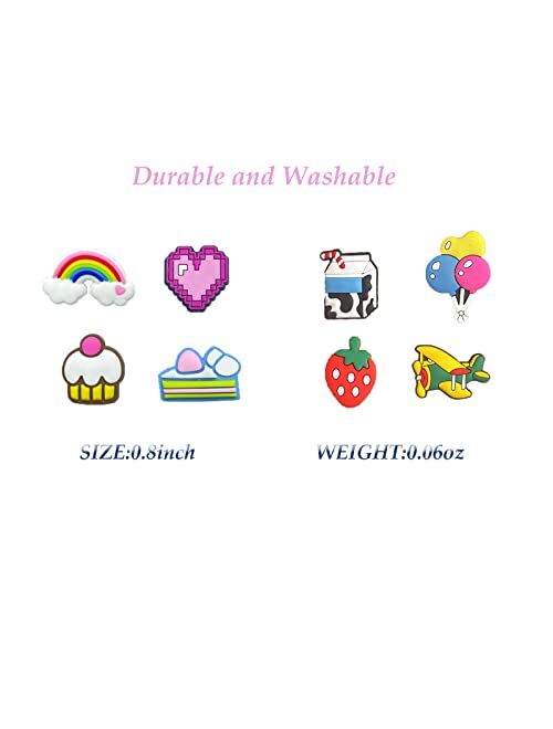 Cxpht 35,50,100 Pcs Random PVC Shoe Charms,Garden Shoes Cute Shoe Charms Wristband Bracelet Decoration with Different Designs Shape for Girls,Boys and Adult Party Gift