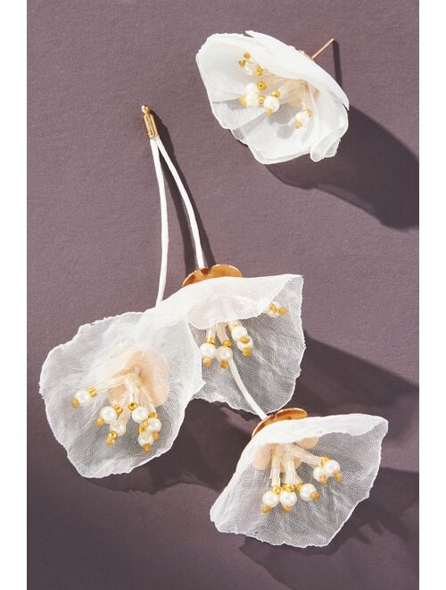 By Anthropologie Tiered Flower Drop Earrings