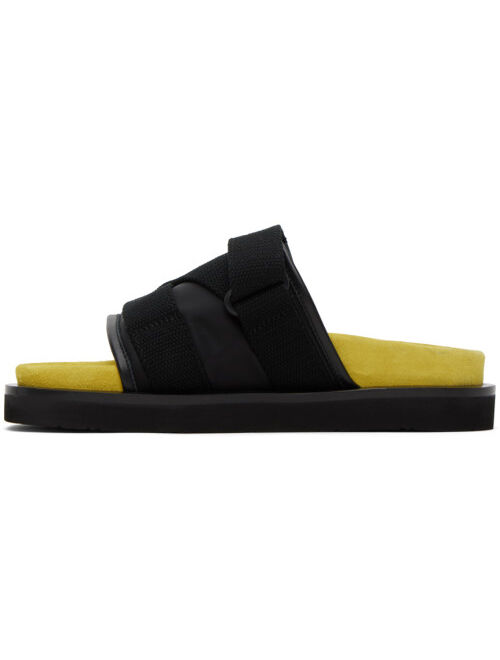 AMBUSH Black & Yellow Padded Sandals