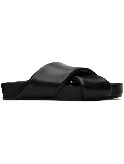 Jil Sander Black Padded Sandals