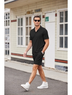 Men's Classic-Fit Short-Sleeve Pajama Set,Stretch Knit