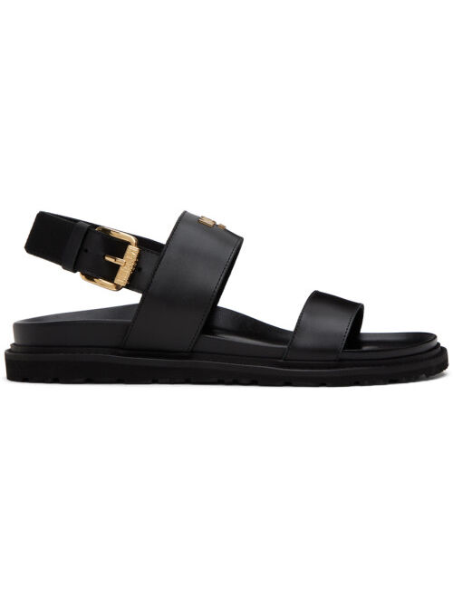 Moschino Black Leather Sandals