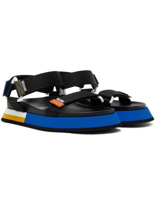 Moschino Multicolor Logo Tape Sandals