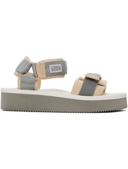 Suicoke Gray & White CEL-PO Sandals