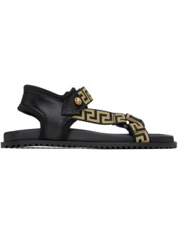 Black Greca Sandals