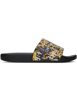 Jeans Couture Black Logo Couture Slides