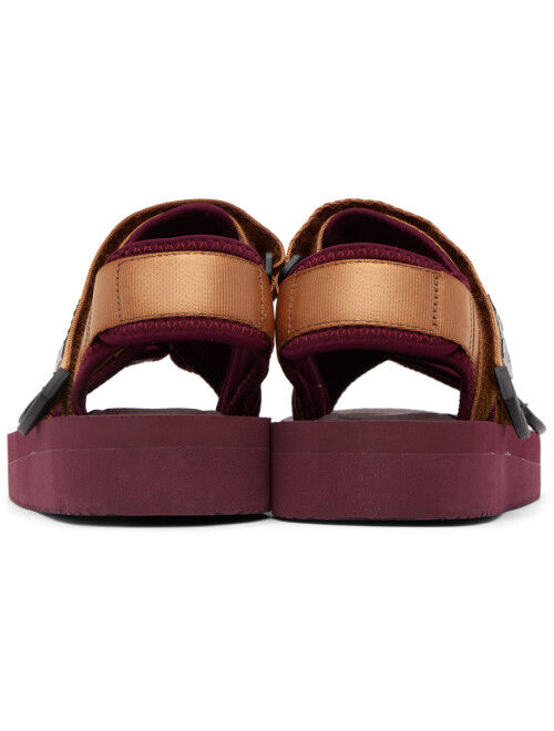 Suicoke Brown & Burgundy KISEE-V Sandals