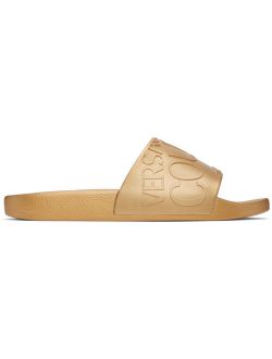 Jeans Couture Gold Logo Slides