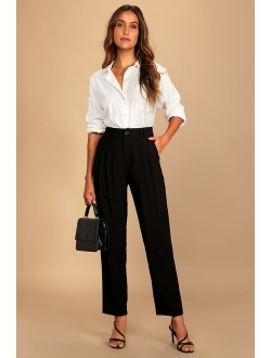 Strictly Business Rust Red High Waisted Trouser Pants