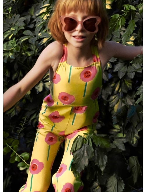 Stella McCartney Kids floral-print ruffle hem jumpsuit
