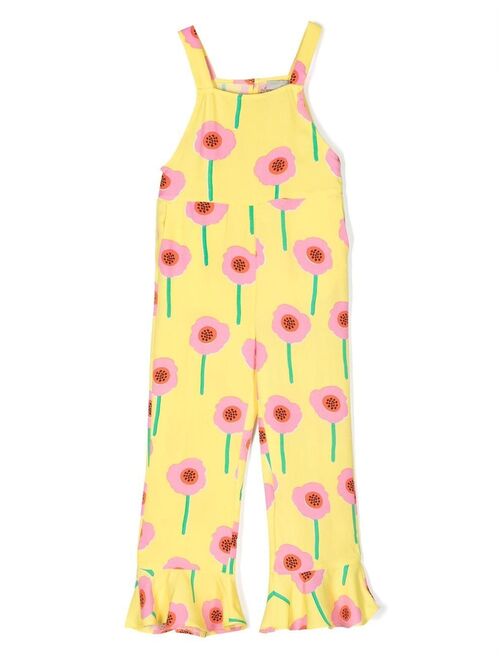 Stella McCartney Kids floral-print ruffle hem jumpsuit