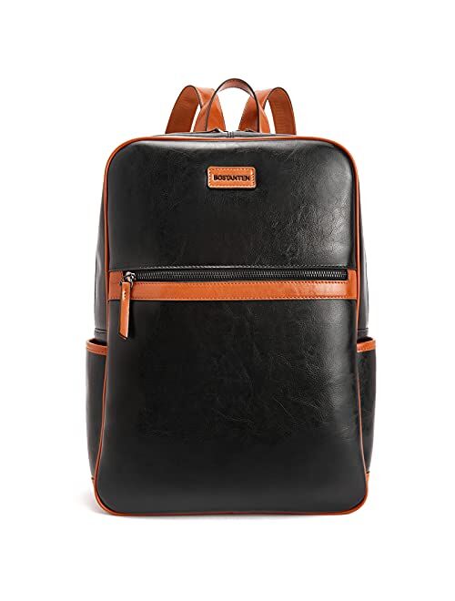 BOSTANTEN Genuine Leather 15.6 inch Laptop Backpack for Women Computer Bag College Casual Backpack