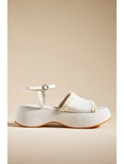 Mou Chunky Embroidered Sandals