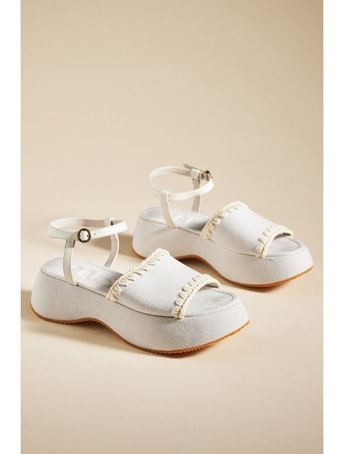 Mou Chunky Embroidered Sandals