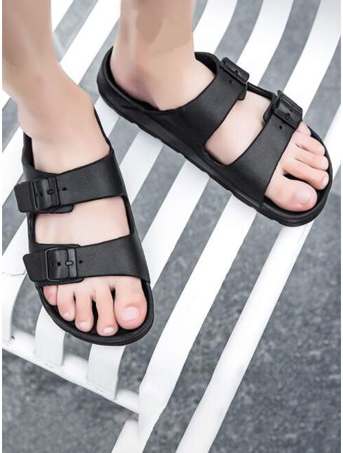 Men Buckle Decor Slides