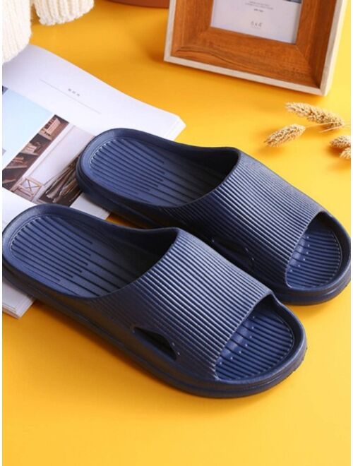 Fashion Slippers For Men Textured Cut Out Single Band EVA Slides
