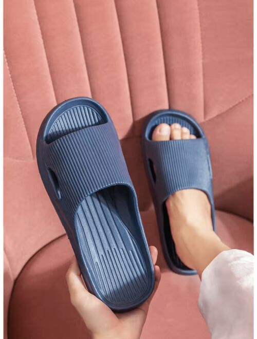 Fashion Slippers For Men Textured Cut Out Single Band EVA Slides