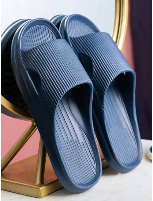 Fashion Slippers For Men Textured Cut Out Single Band EVA Slides