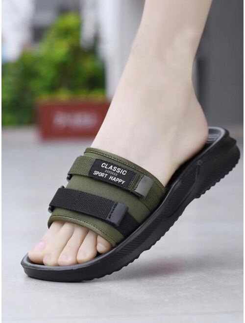 Men Letter Decor Slippers Fashionable Outdoor Slides