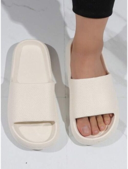 Fashionable Slides For Men Texture Embossed Single Band EVA Slippers