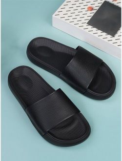 Cool Black Slide Shoes For Men Single Band Slides