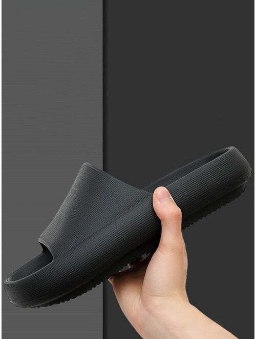 Cool Black Slippers For Men Minimalist Single Band Slides