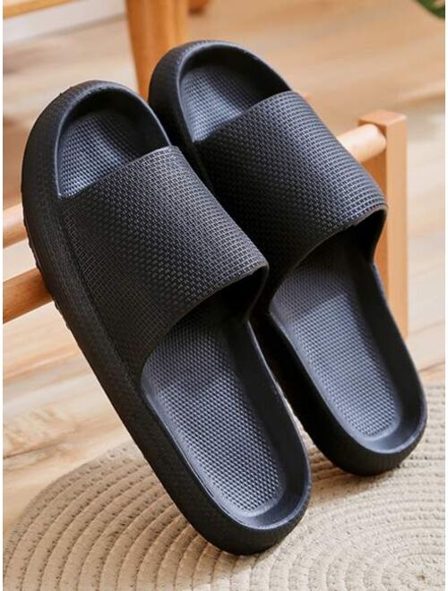 Cool Black Slippers For Men Minimalist Single Band Slides