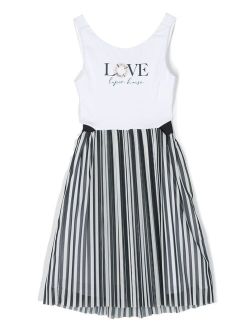 Love stripe-print sleeveless dress