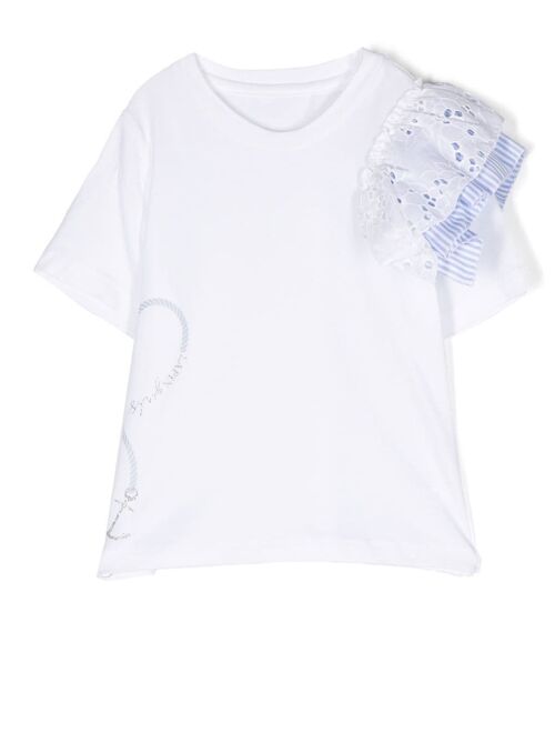 Lapin House embroidered sleeve T-shirt