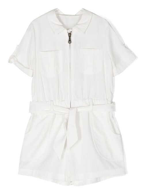 Lapin House short-sleeve belted playsuit