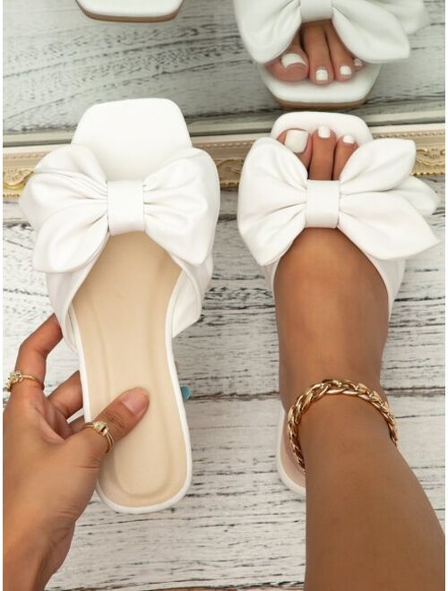 Shein Bow Decor Slide Sandals