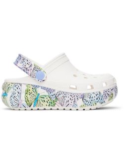 Kids White Classic Cutie Butterfly Clogs