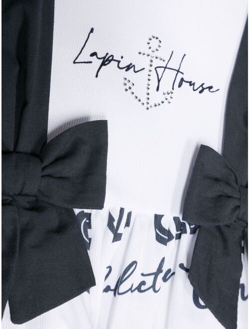 Lapin House logo-embroidered dress