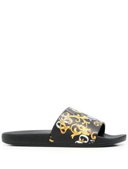 Jeans Couture 'Barocco' print slides